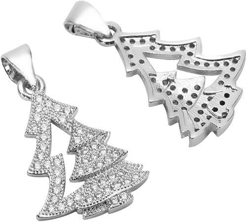 Adabele MCAC02 - Colgante de gota de diamante con circonita cúbica para árbol de Navidad, 5 unidades