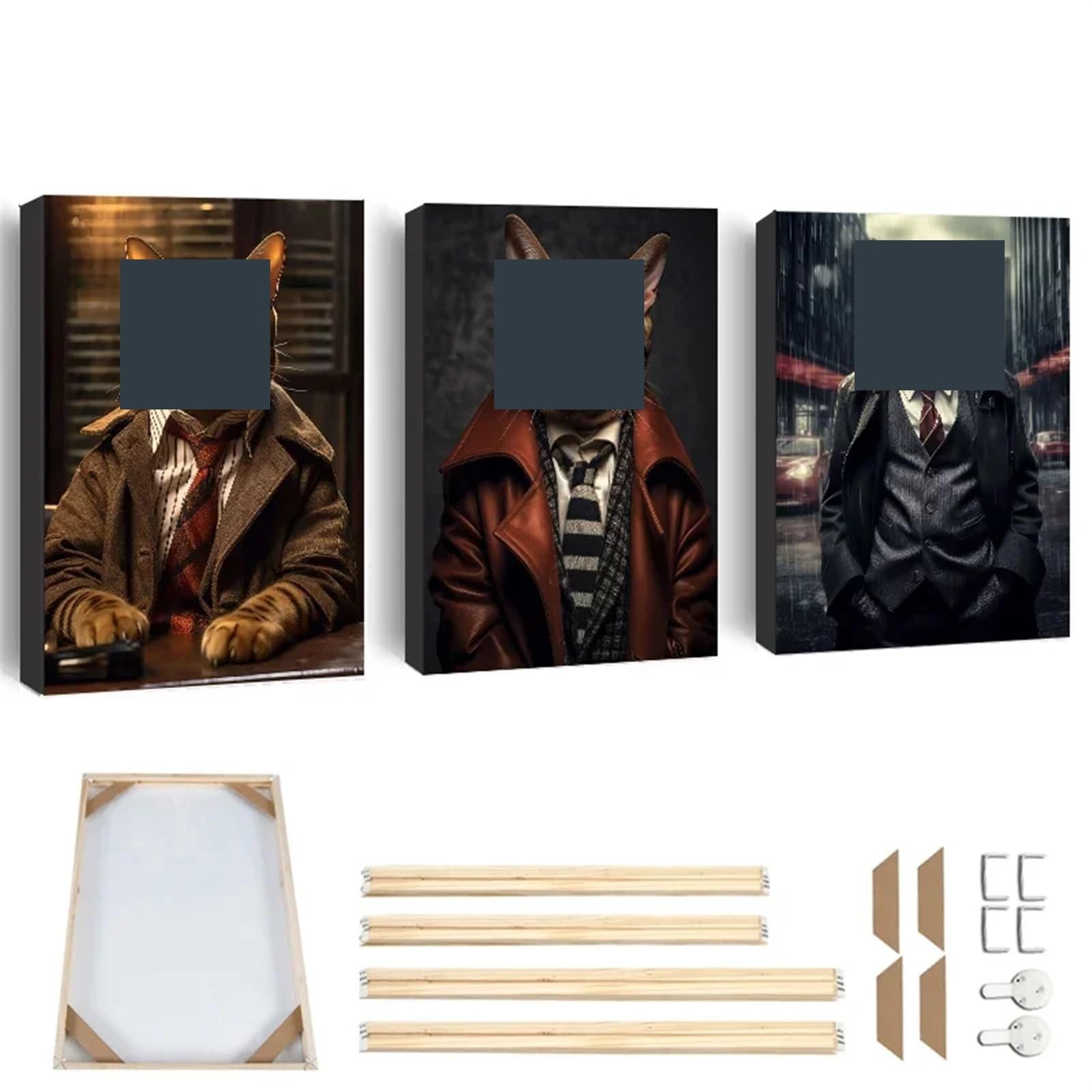 Bastidores sólidos para lienzos, Kit de marco de madera DIY con barras de ensanchador de lona for pinturas, carteles, fotos, varios tamaños(40x80cm)