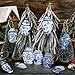 Gerrii 40 Pieces Wooden Christmas Ornaments Hanging Decor Christmas Wooden Flat Ornament for Xmas Tree Decor (Blue and White Chinoiserie Ginger Jar)