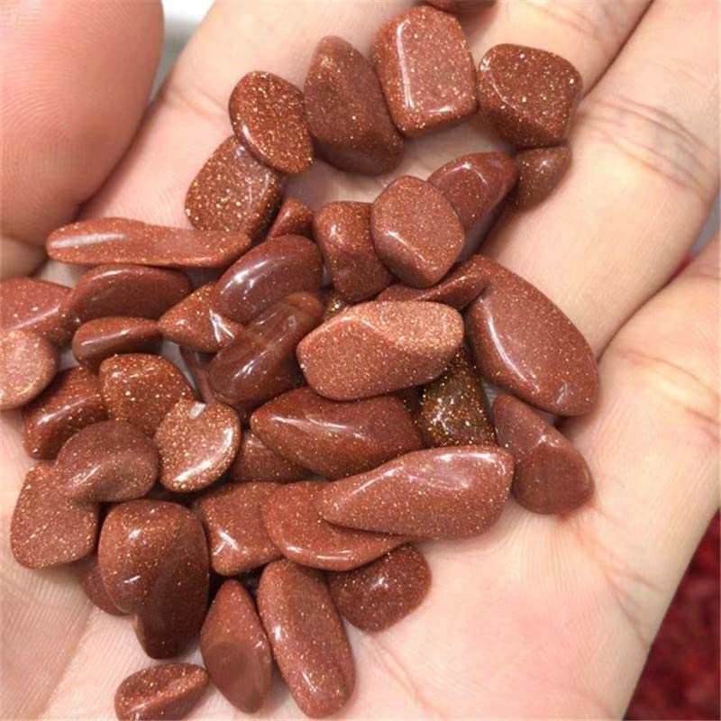 Meditation nach Hause 100 g Entmagnetisierungsstein Mineralien Aquarium Naturkristall Kies Stein Dekosteine (Color : Gold Sand, Size : 5-7mm)
