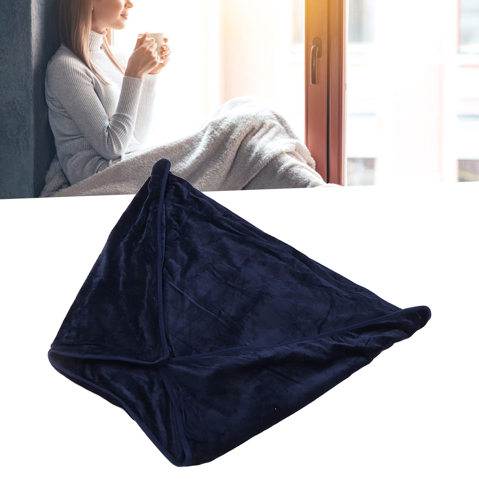 Couverture Chauffante, Couverture Chauffante électrique USB Hiver Chaud Couverture Chauffante Midi Repos Genou Couverture électrique Thermique pour Lit (Bleu)