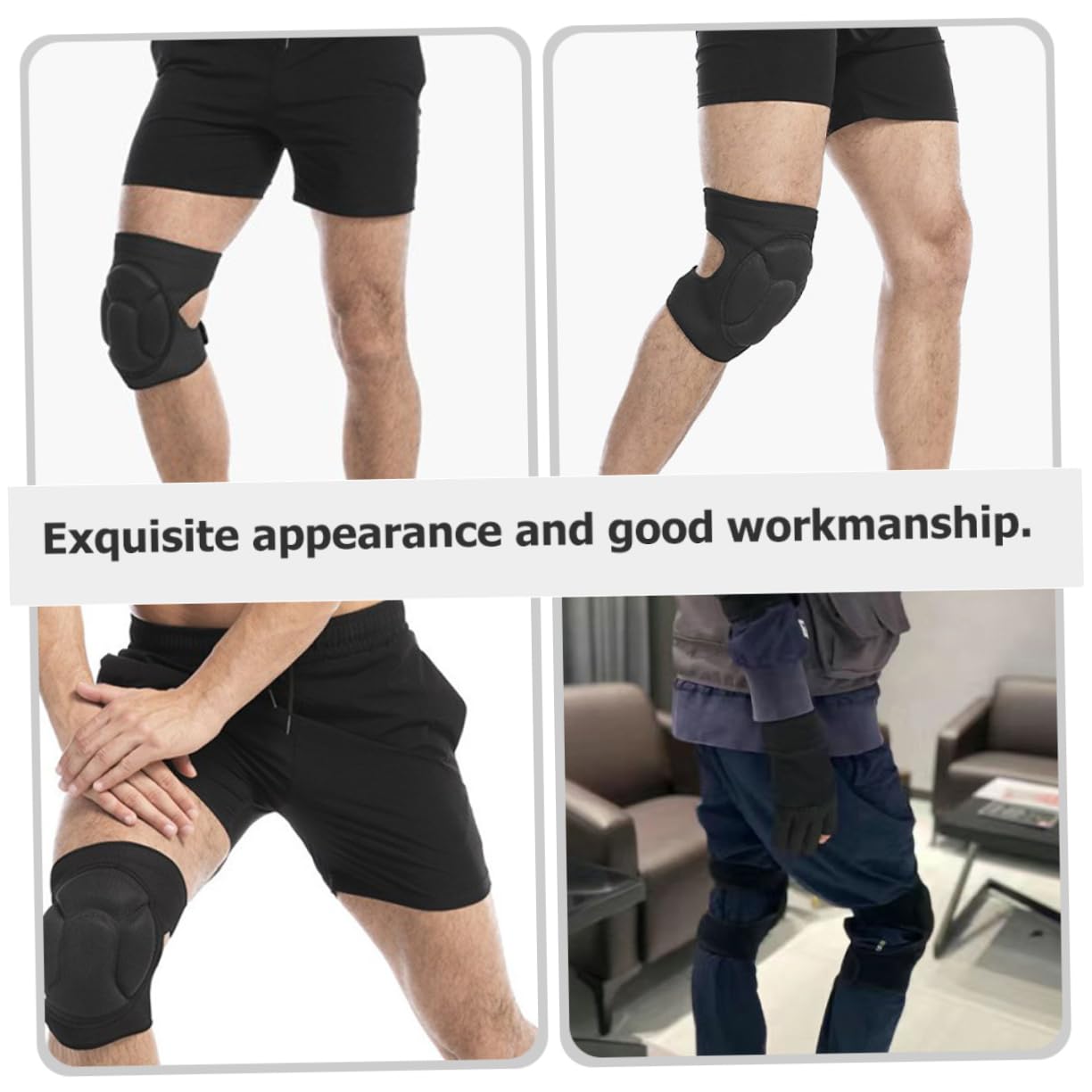 HOMOCONO 2pcs Sponge Knee Pads for Dance Breathable Stabilizer Support for Biking Skating Volleyball and More Comfortable for All Activities