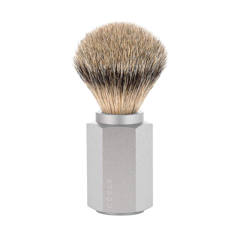 Mühle - Pennello da barba in argento con manico a punta argentata (091mhxgpure)