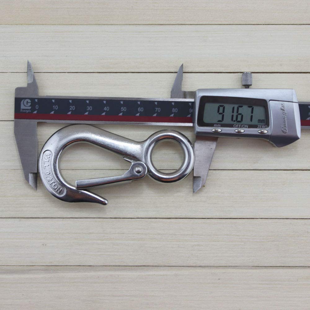 Ganci di Sollevamento, Ganci a Scatto for Gru di Sollevamento con Occhiello Grande in Acciaio Inossidabile, for carichi Pesanti, Limite carico Lavoro Marino, Gancio a Molla for, 5 Pezzi(0.3t)