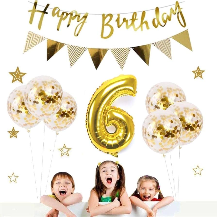 Amazon | 6歳 誕生日 風船 HAPPY BIRTHDAY 風船 アルミニウム