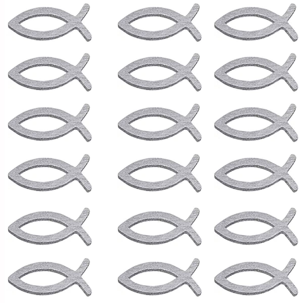 MOAZIFI 100 Pesciolini In Legno Per Comunione – 3 Stili (croce, Cuore, Ancora) – Decorazione Tavolo Con Frase Di Benedizione, 4x1,8 Cm