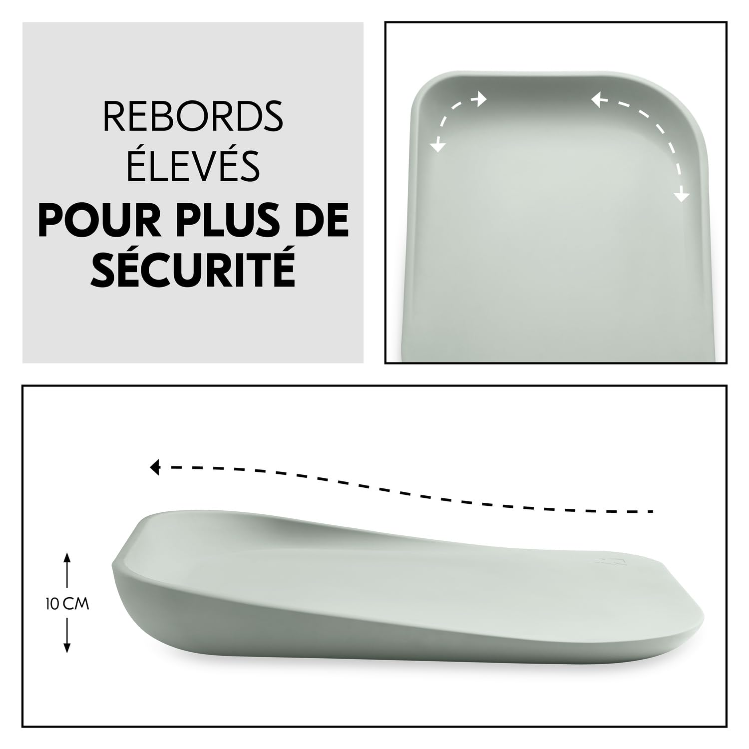 hauck Matelas a Langer Bebe Change N Clean 50 X 70 cm, Tapis a Langer Imperméable et Hygiénique, Surface Lavable Facile à Nettoyer, Jusqu’à 25 Kg, Sans Substances Nocives - Sauge