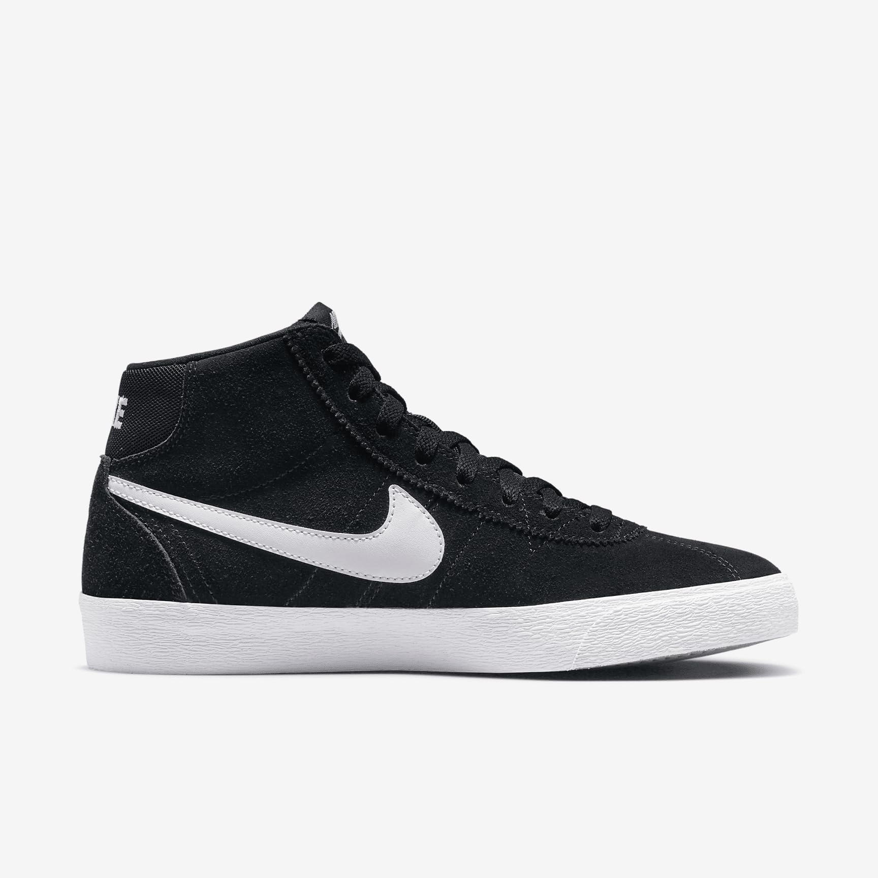Nike SB Bruin Mid Skate Shoes (DR0126-001, Black/Black/Gum Light Brown/White) Size 9.5