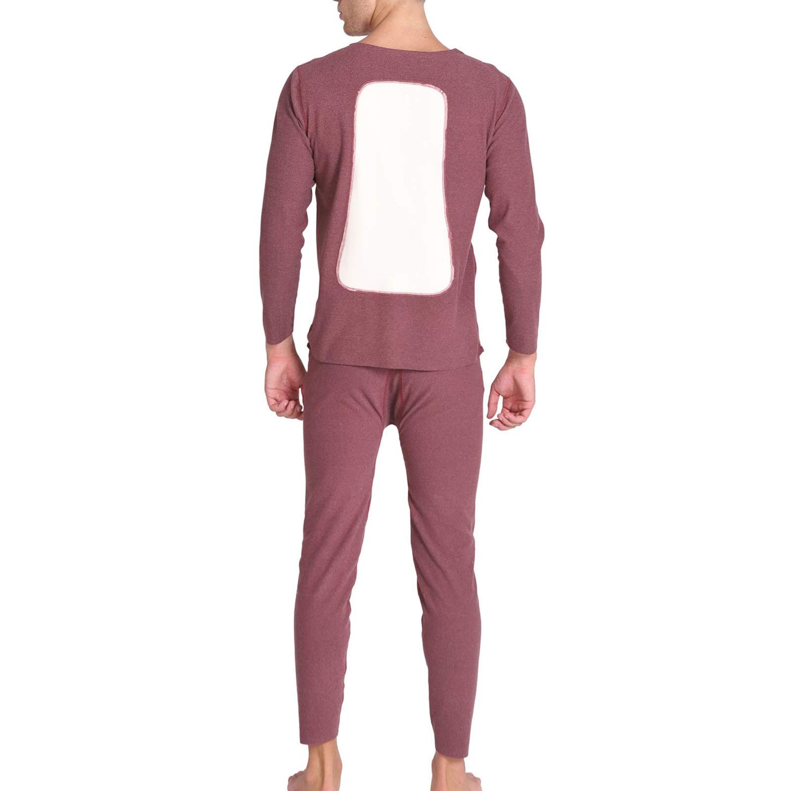 G&F Zestaw bielizny termicznej dla mężczyzn, ciepłe topy i dno, oddychające, na zimę, duży rozmiar 3XL-8XL (kolor: czerwony, rozmiar: 3XL)