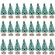 24 Stück künstliche Mini-Weihnachts-Sisal-Schnee-Frost-Bäume mit Holzsockel, Flaschenbürste, Bäume, Kunststoff, Winterschnee-Ornamente, Tisch-Bäume für Weihnachtsfeier, Heimdekoration (grün)