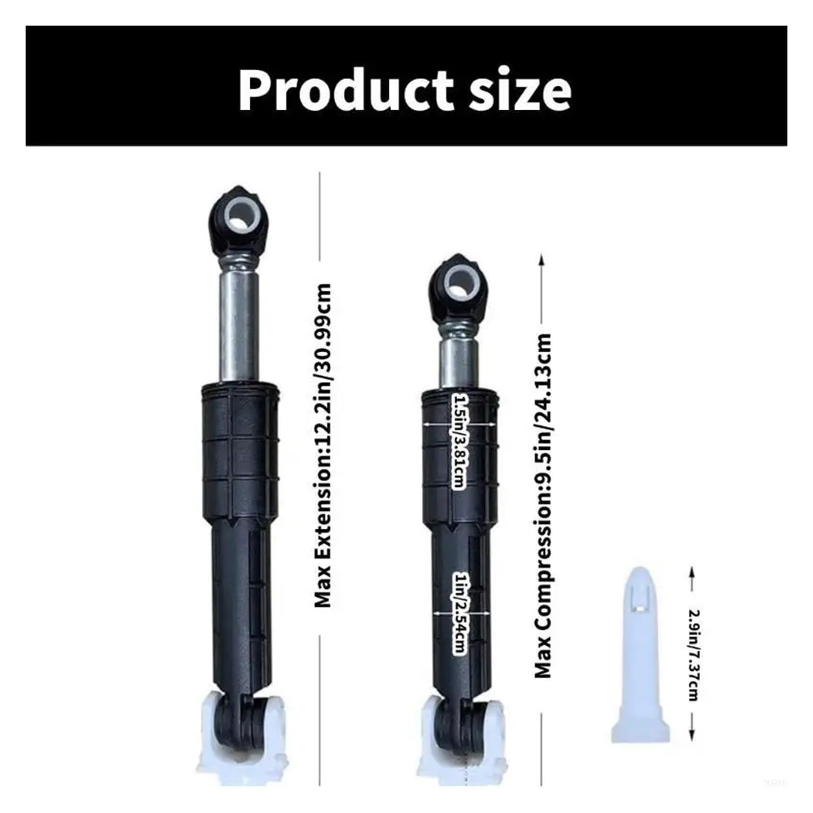 4 varillas antivibración para lavadora N58D | Amortiguadores fáciles de reemplazar, ABS, aprox. 9.5inch 24.13cm, N58D13AC2009619