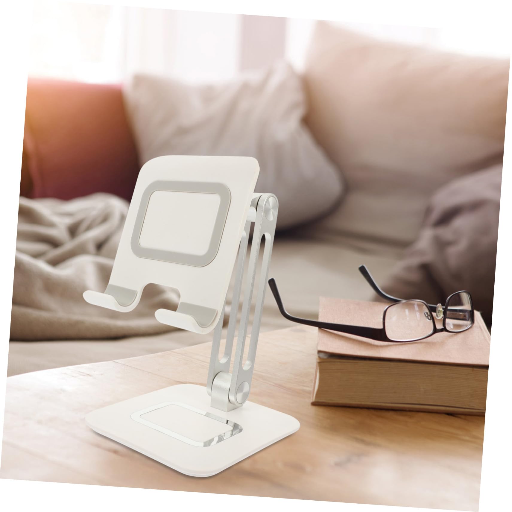 Supporto Telefono e Tablet da Scrivania Regolabile Base Stabile Compatibile con Cellulari e Tablet Design Pieghevole e Resistente per Casa e Ufficio