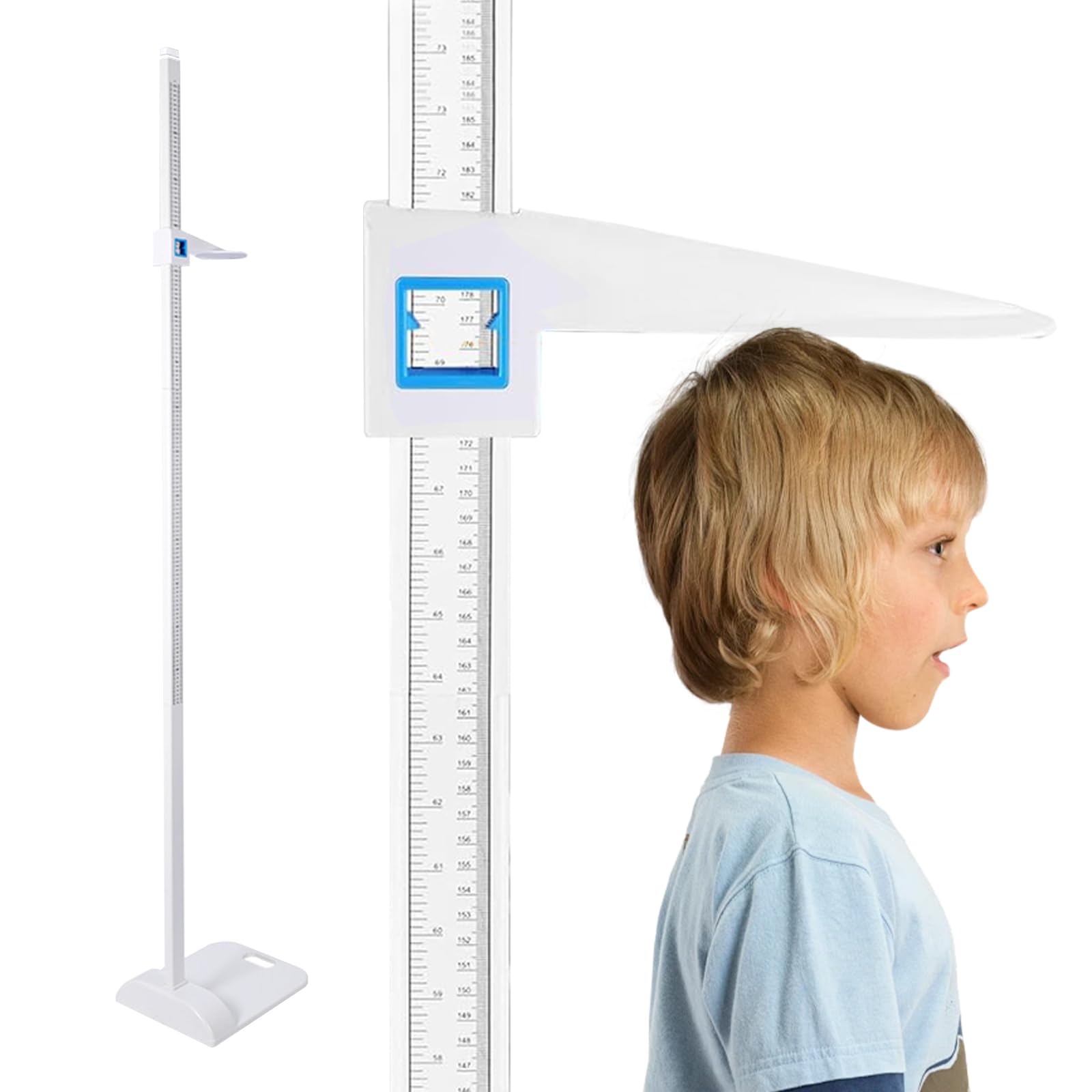 Estadiómetro de medición de altura, estadiómetro portátil de doble escala de 20 a 210 cm, barra de medición de altura mecánica desmontable para adultos y niños