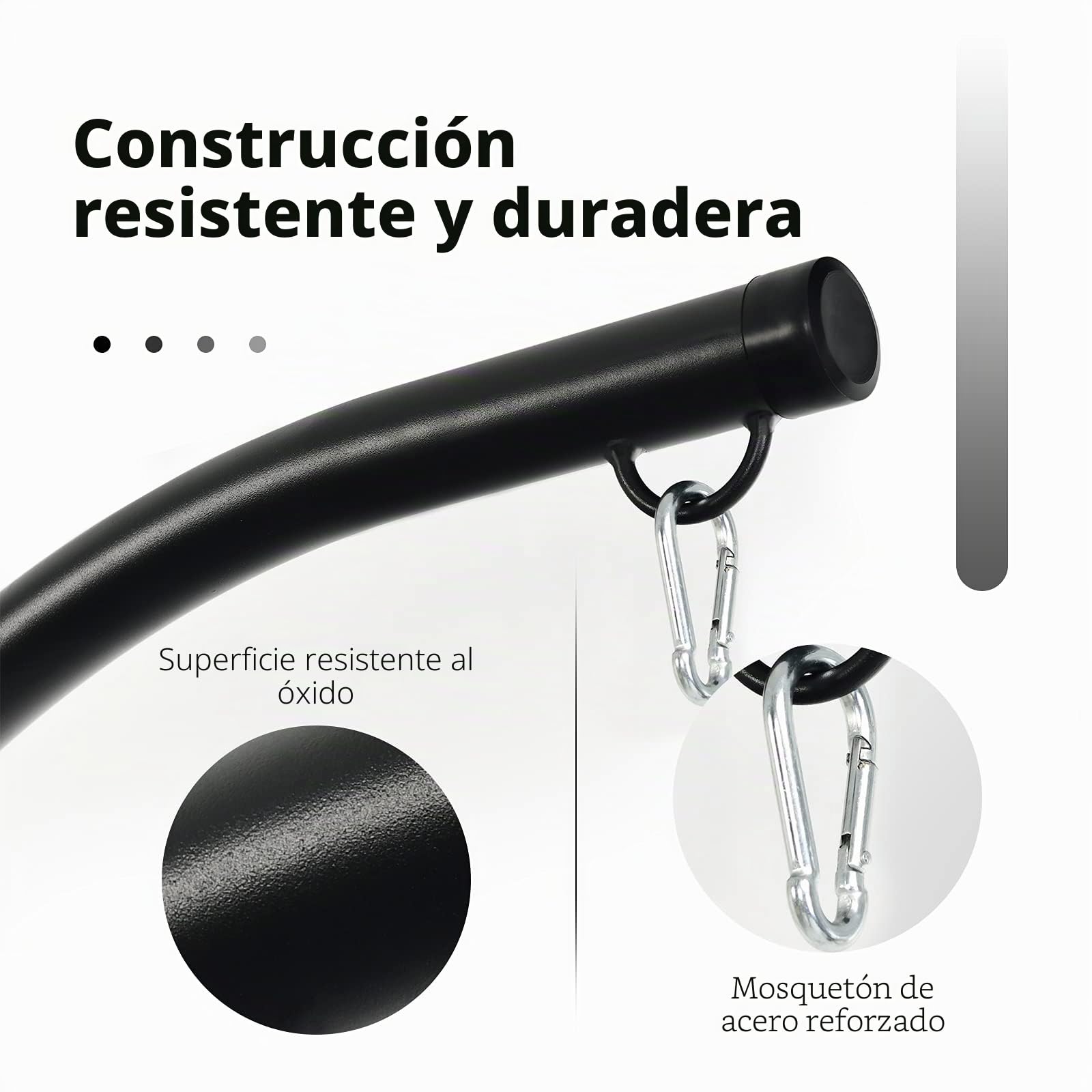 KOMFOTTEU Estructura de Silla Colgante, Soporte Metálico de Hamaca con Carga de 150 kg, Marco de Metal para Patio, Jardín, Dormitorio, 111 x 84 x 207 cm, Negro