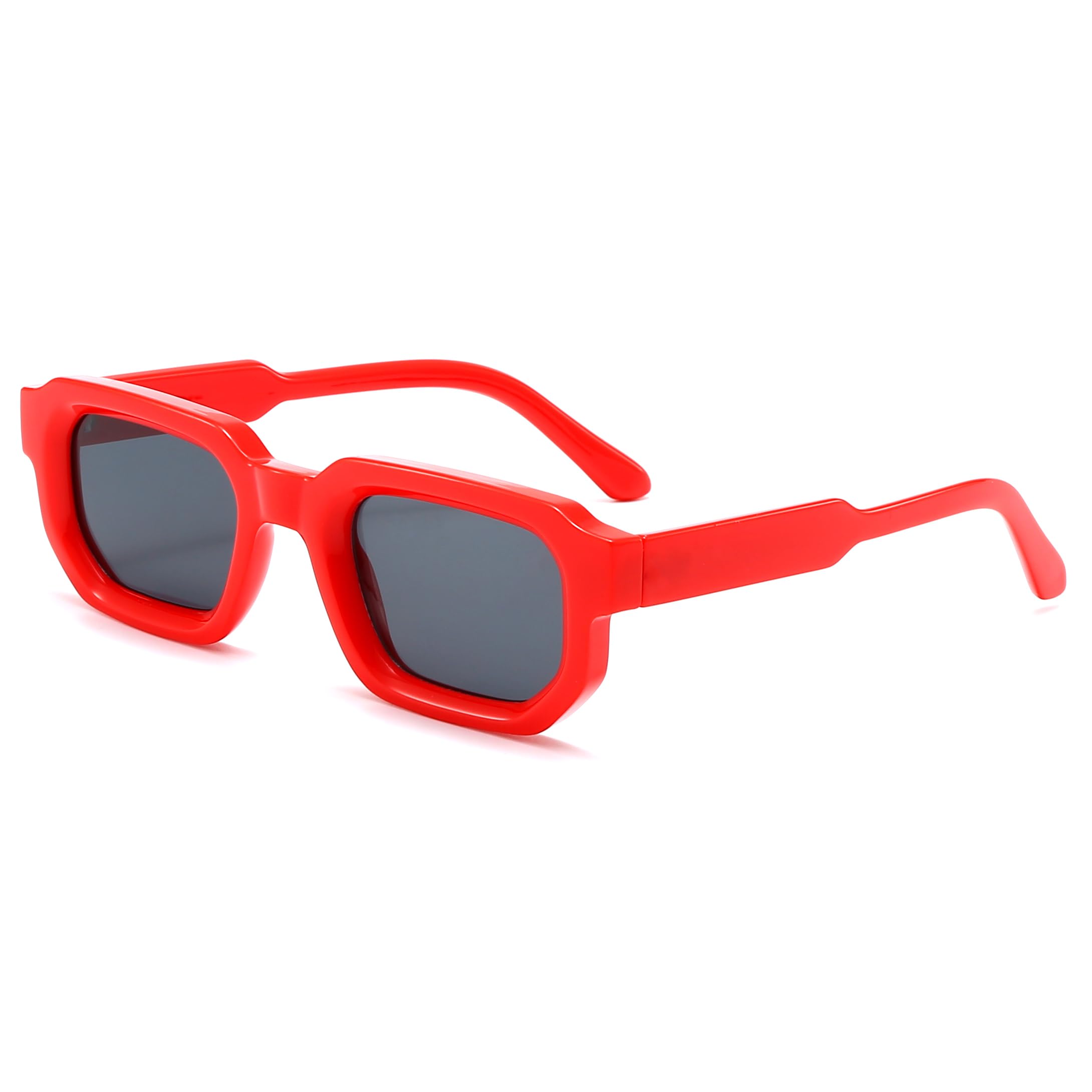 Mirkcittle Sunglasses Square Thick Frame Sunglasses for Women Men Trendy Chunky Rectangle Sun Glasses 90s