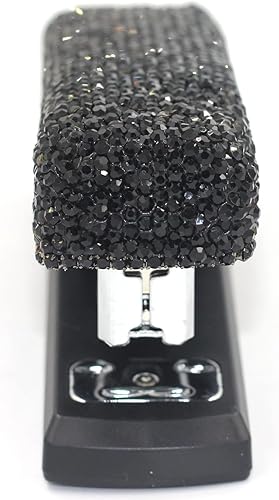 Miniatura 5 de Bestbling Engrapadora de escritorio con tachuelas de diamantes de imitación con 1000 grapas, capacidad de 20 hojas, base antideslizante para uso en
