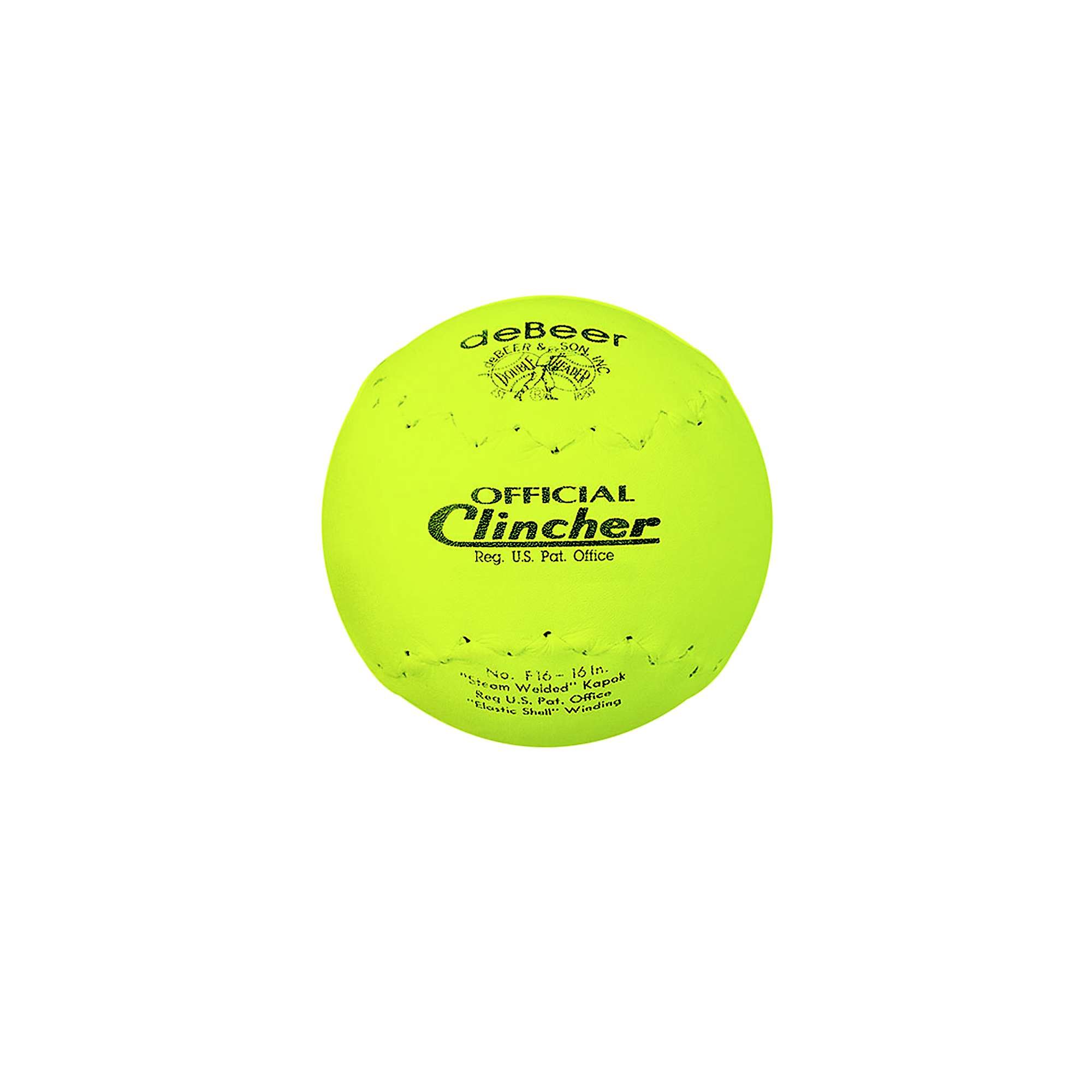 Worth F16Y Debeer 16-Inch Trutech Leather Cover Official Clincher Stamped Optic Yellow Ball