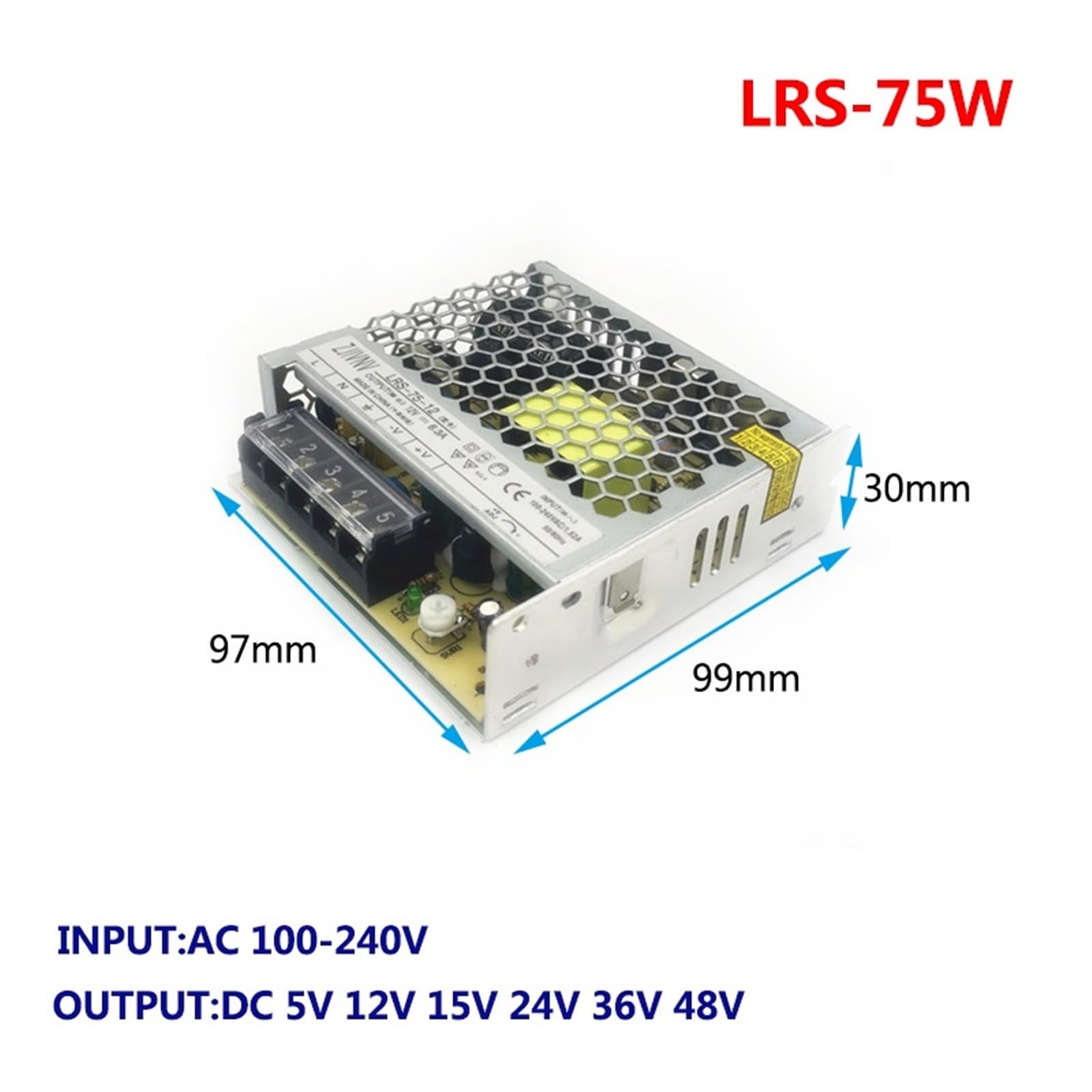 Fuente de alimentación conmutada Salida única LRS-75-12 LRS-75-24 75 W. Ultrafina for Equipos automatización(24v-75w)