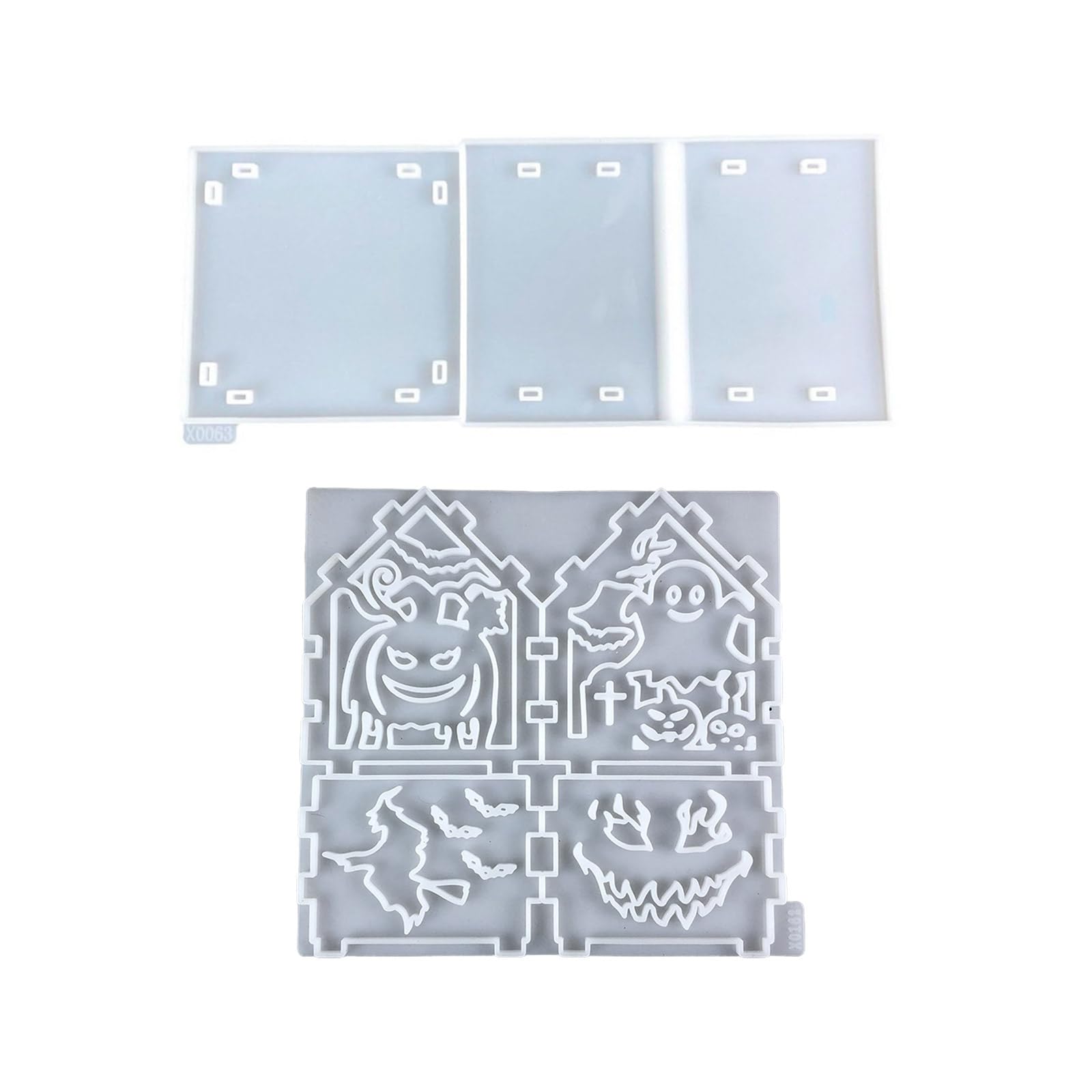 carotoe Of 2 Halloween House Silicone Molds for Halloween Decorations Cake Toppers and Crafting Supplies Silicone House Molds
