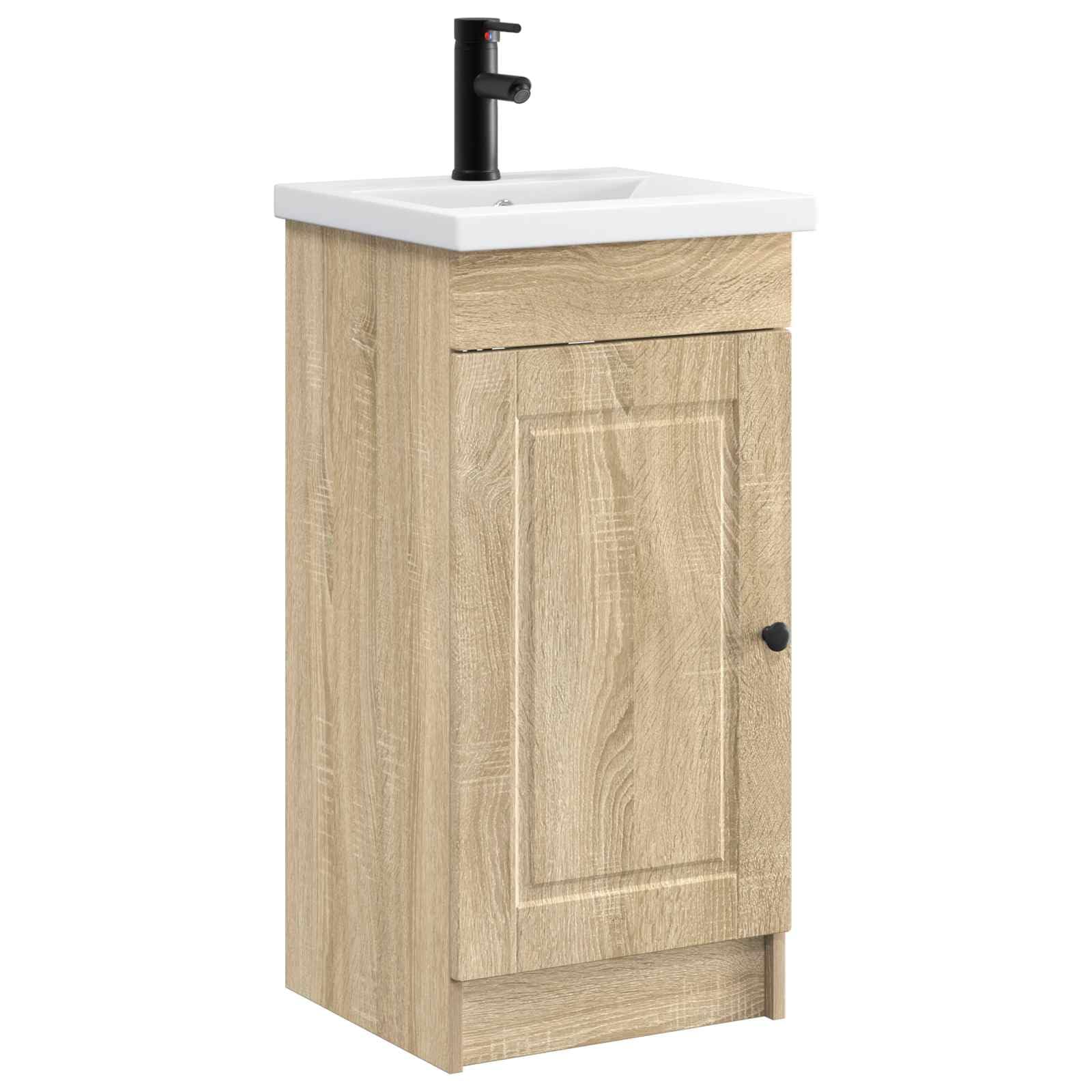 Makastle Meuble de Salle de Bain avec évier Chêne Sonoma