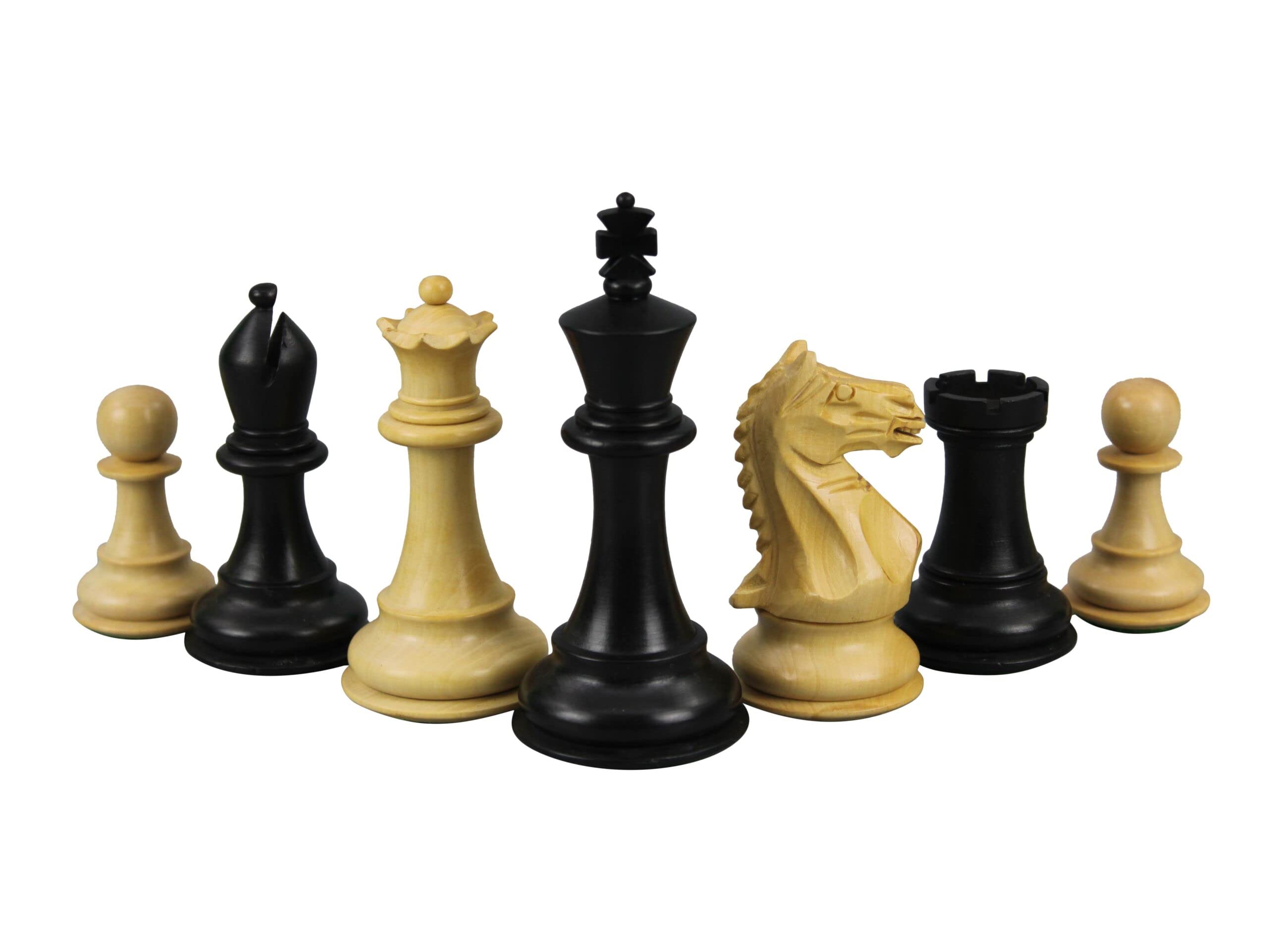 Fierce Knight Piezas de ajedrez Staunton ebonizado de boj de 3.75 pulgadas