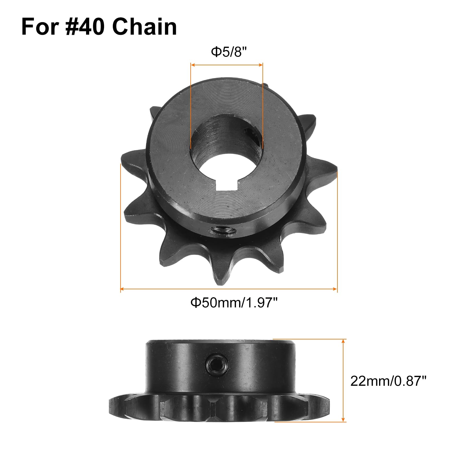 uxcell #40 Chain Roller Sprocket C Type, 5/8