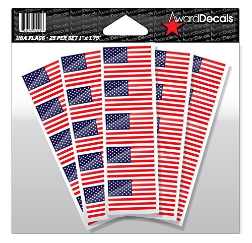 Award Decals American Flag Sticker Decal for Football Helmets (Football, Baseball, Softball, Hockey, Lacrosse, Etc.) 50 Stickers