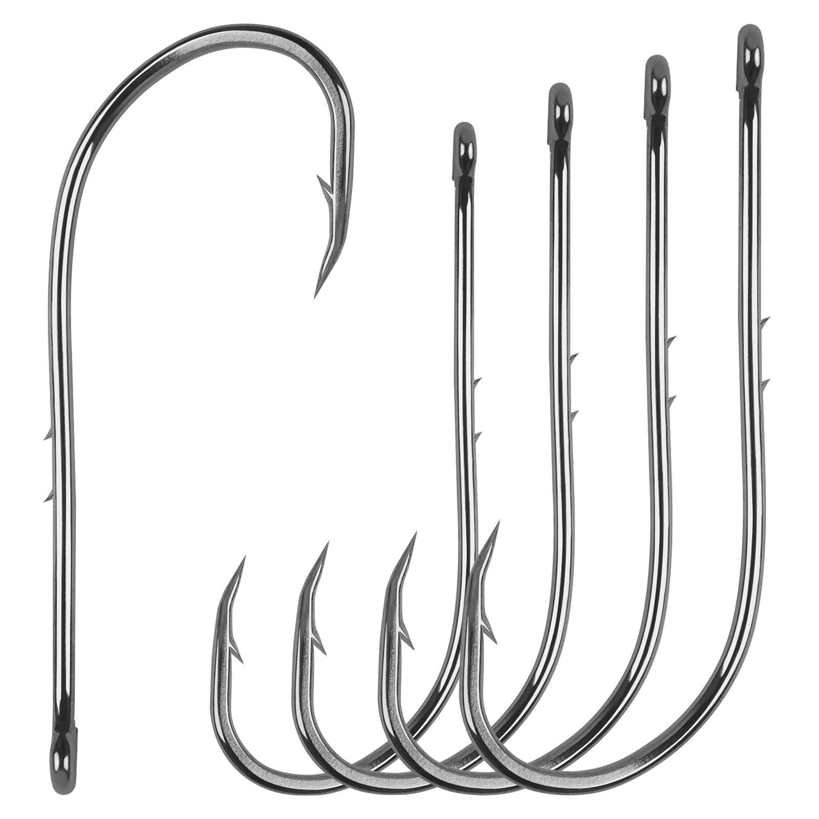 Baitholder Fishing Hooks Long Shank Beak Bait Holder Hooks Black Offset Jig Fishing Hooks with 2 Barbs,Size:4#-6/0 (6/0-50PCS) โ image 1