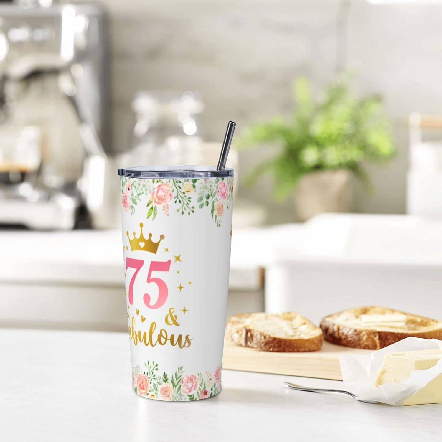 75th Birthday Gifts for Women - Gifts for 75 Years Old Woman - 1951 Birthday Gifts for Women, 75th Birthday Decorations Gifts - 20 oz Insulation Stainless Steel Tumbler - Image 4