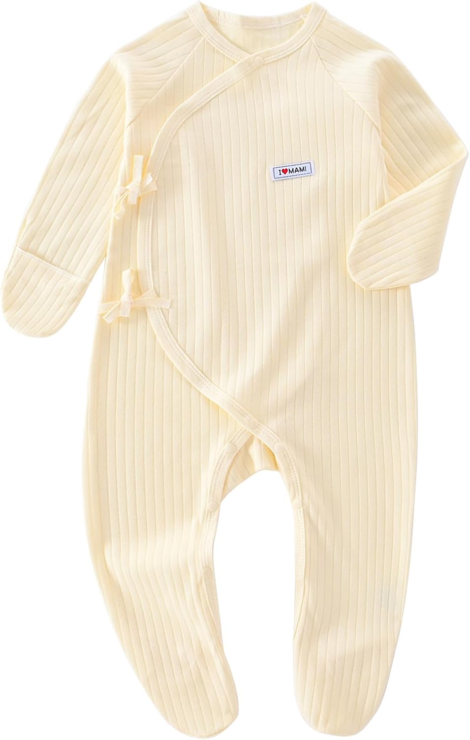 Newborn Baby Cotton Unisex Onesie, Comfortable Ribbed Long Sleeve Clothes, Baby Boy's Girl's Outfits