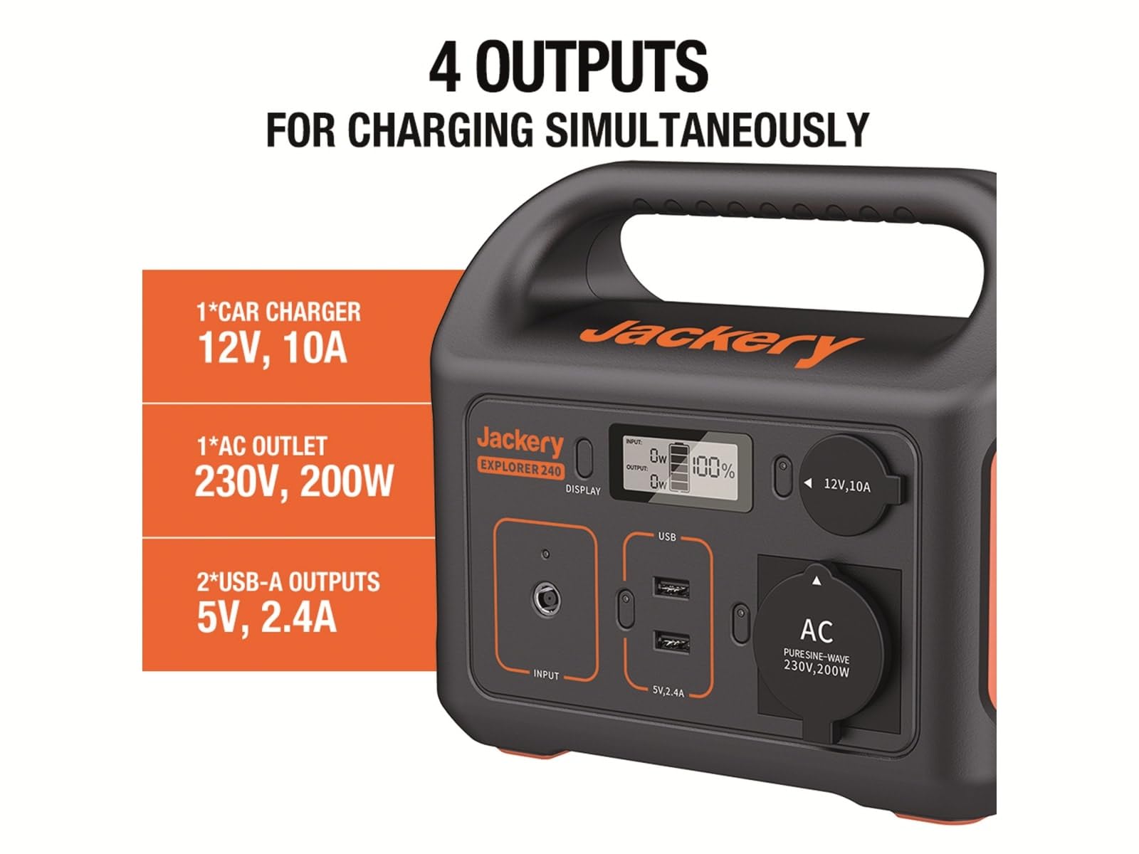 Jackery Explorer 240, 3.6V/67200mAh/240Wh Portable Power Station