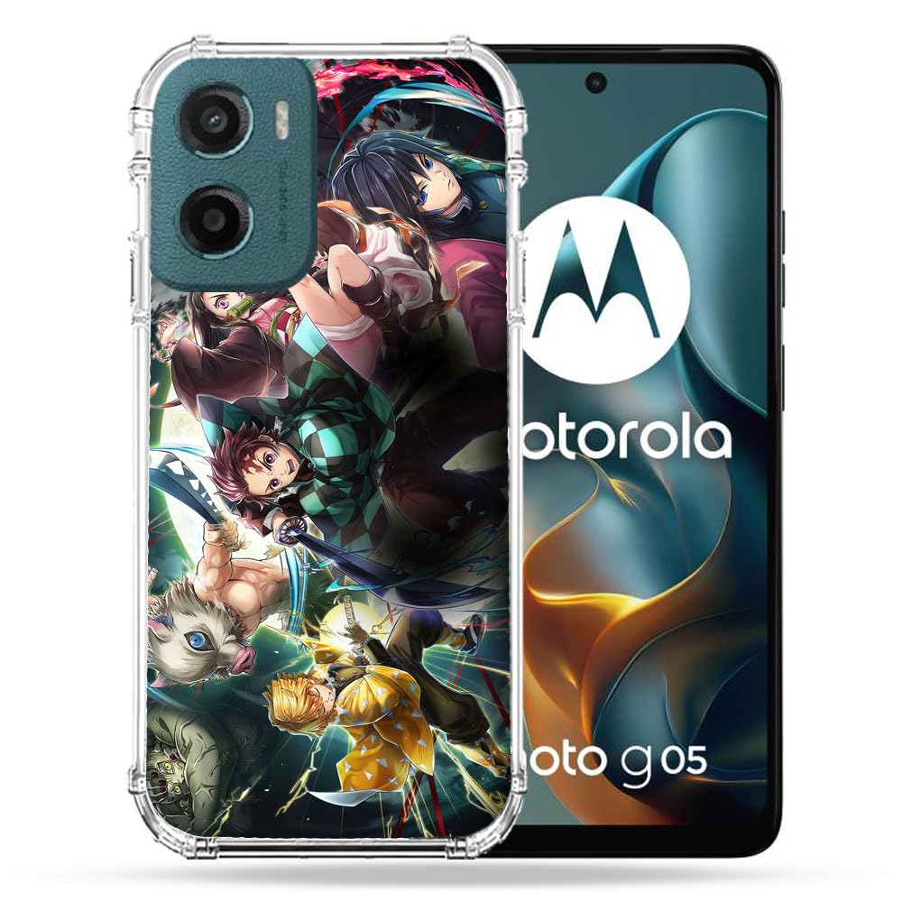 Cokitec Reinforced Case for Motorola G05 / E15 Manga Demon Slayer Group
