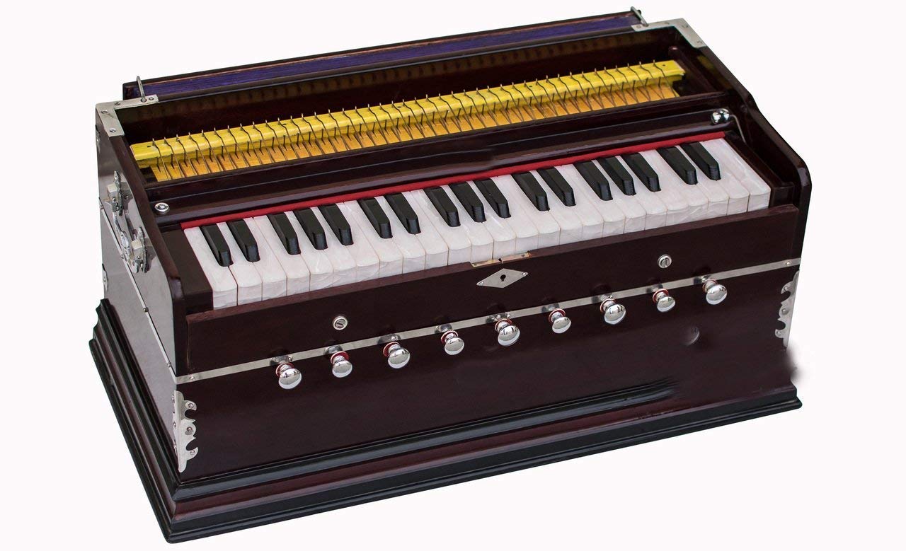 SG Musical� Harmonium A440, 42 keys, 9 stop, kail wood, 3.25 octaves, coupler multi-fold bellow, dark mahogany