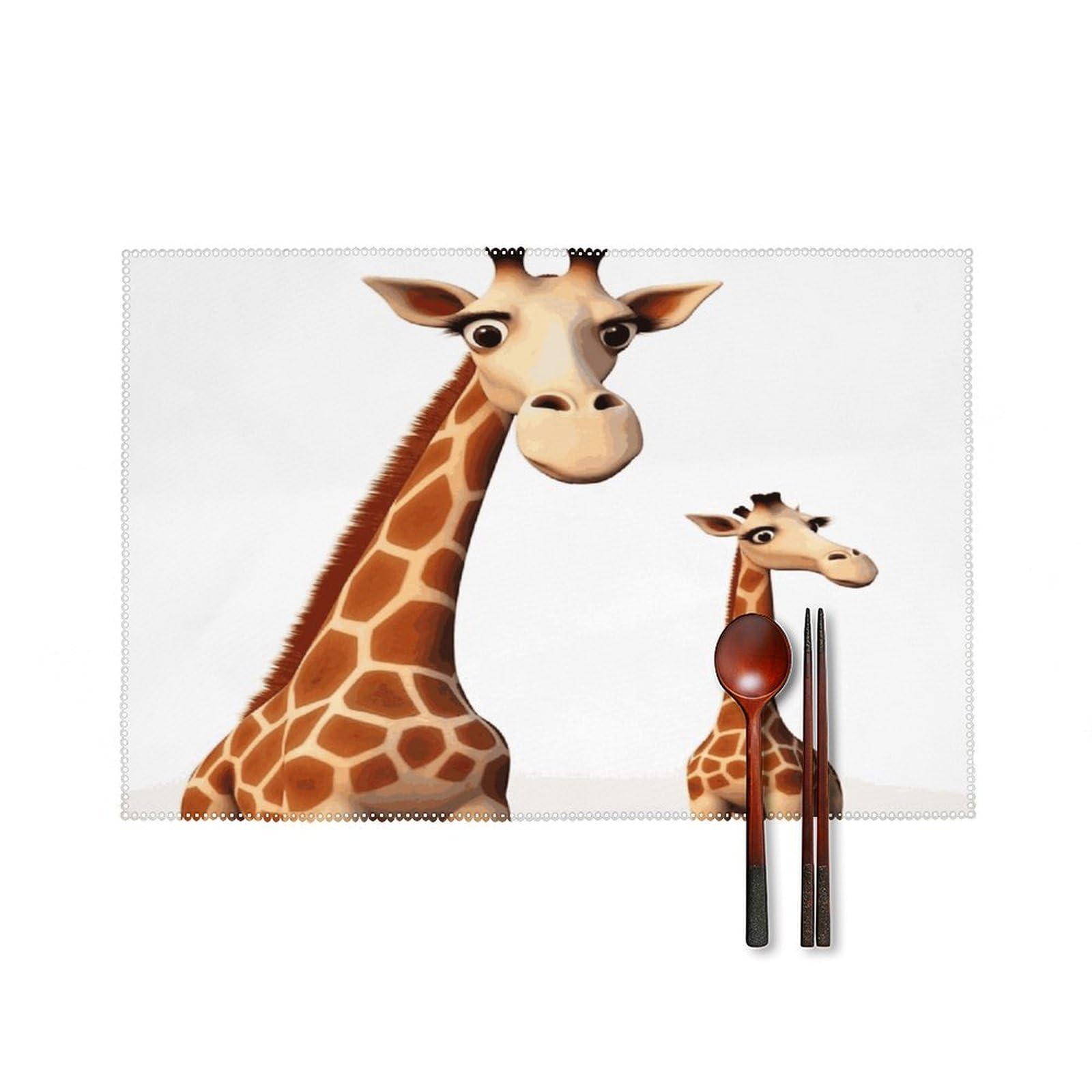 Fekiloot Style Giraffe Placemats Set Of 6,Table Mat