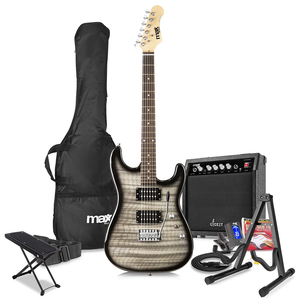 Gigkit Quilt Top Beginner Electric Guitar Starter Pack with 6 Months Lessons - Complete Kit for Aspiring Musicians - Ideal for Beginners & Enthusiasts