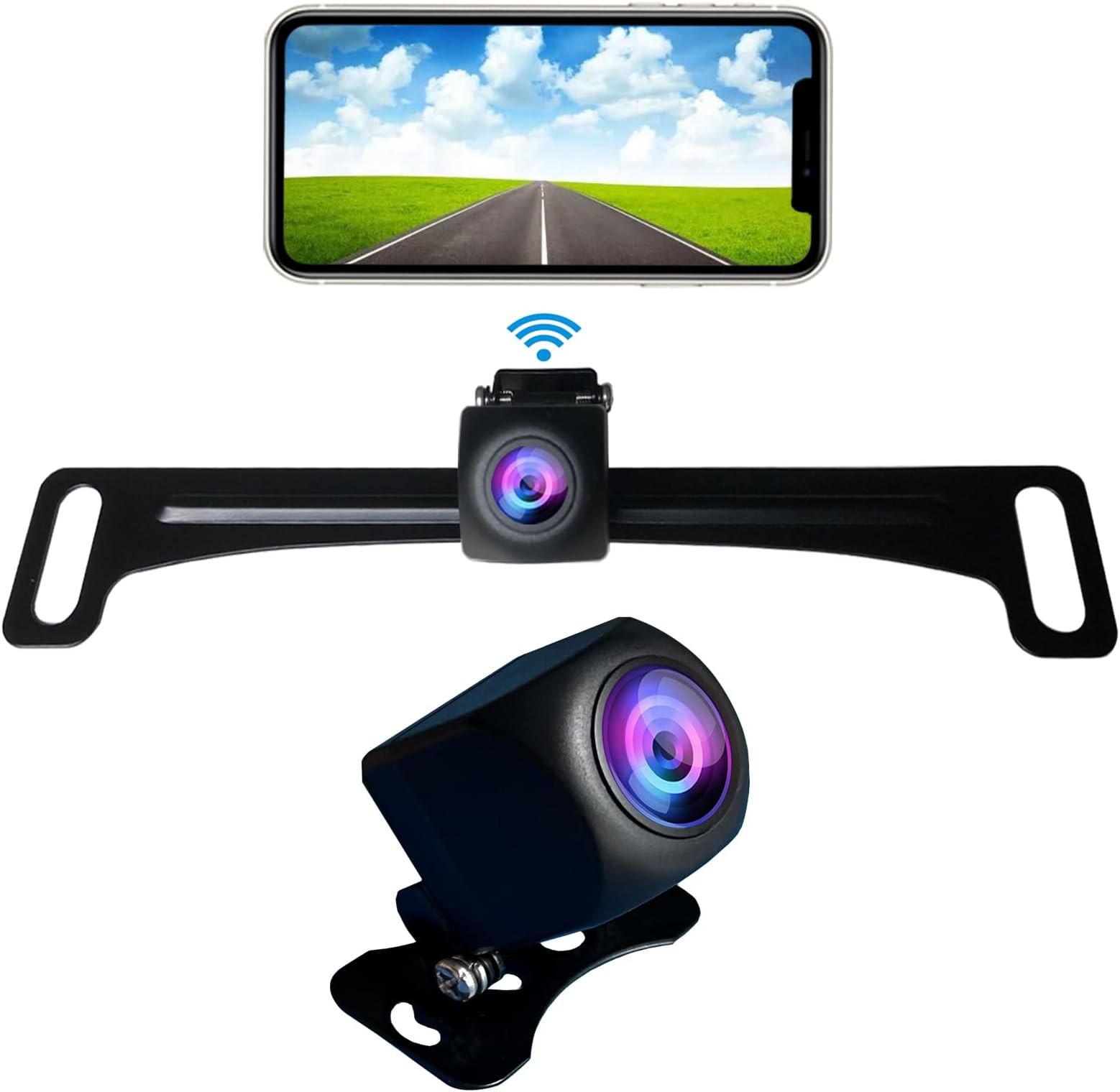 HD1080P Wireless Backup Camera, Ultra Strong 5.8G WiFi Signal Crystal Clear Picture Smooth Video, Support iPhone and Android Phone, Suitable for car SUV Pickup Sedan etc