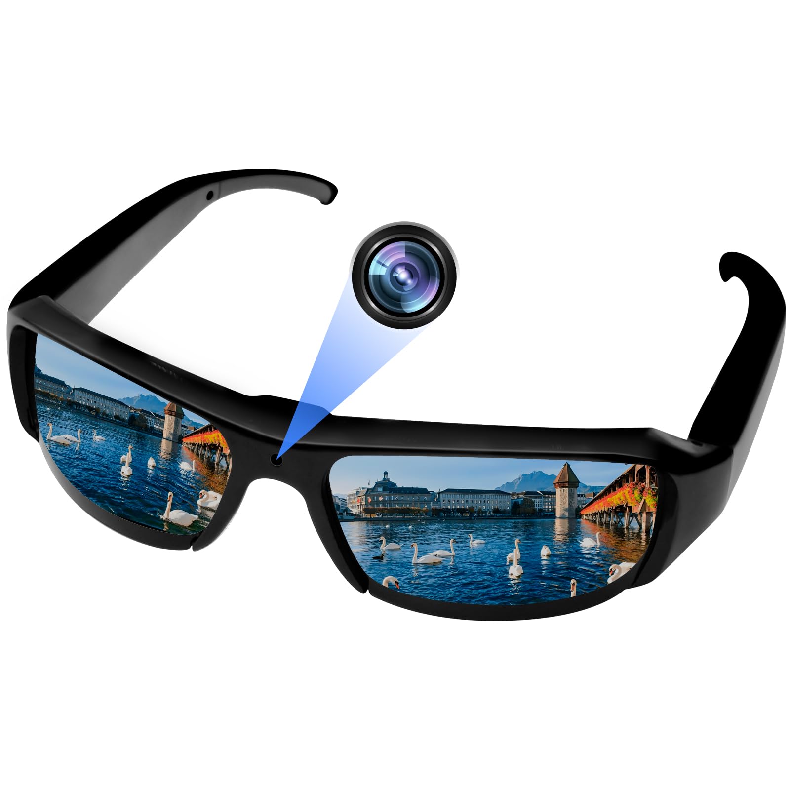 Mini Kamera Sonnenbrille Tragbare Bodycam 1080P für Radfahren Reisen Sport | HD Action Cam Videos und Fotos Aufnehmen, Loop-Aufnahme, UV-Schutz Polarisierte Linse für Outdoor Aktivitäten