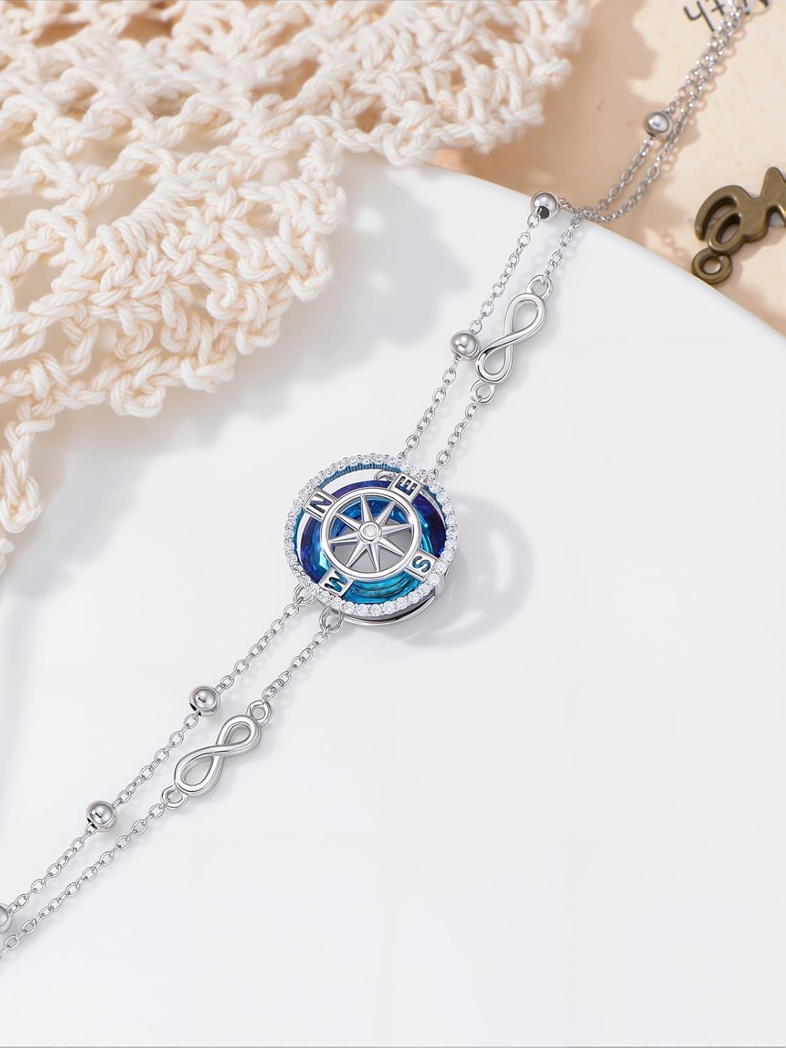 Sea Turtle/Dolphin/Starfish/Seashell/Compass Bracelet for Women 925 Sterling Silver Ocean Wave Anklet Summer Hawaiian Jewelry Gift for Her - Image 3