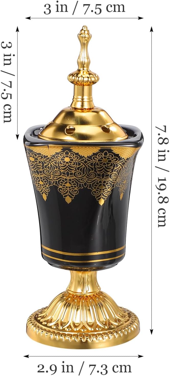 Cabilock Electric Incense Burner 7.67 Inch Plug-in Ceramic Censer for Home Office Yoga Spa Aromatherapy Table Centerpiece with Compact Design