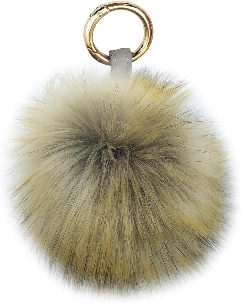 Unpafcxddyig Faux Fox Fur Ball Pom Pom Keychain Car Key Ring Handbag Charms