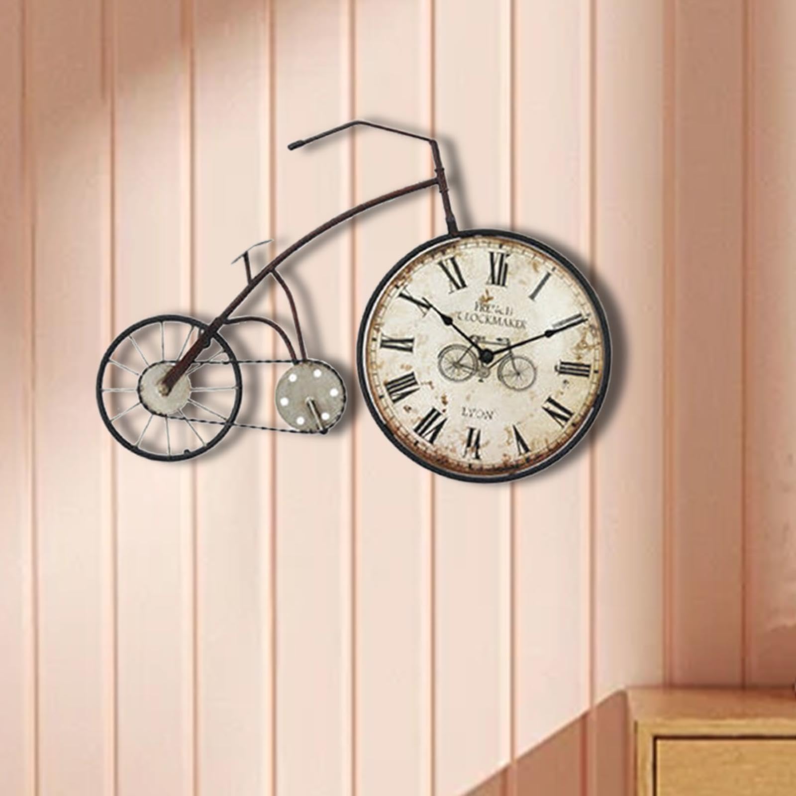 Reloj de Pared Decorativo con diseño de Bicicleta, Estilo Industrial, Apartamentos, Ideal para Mejorar el General, Metro