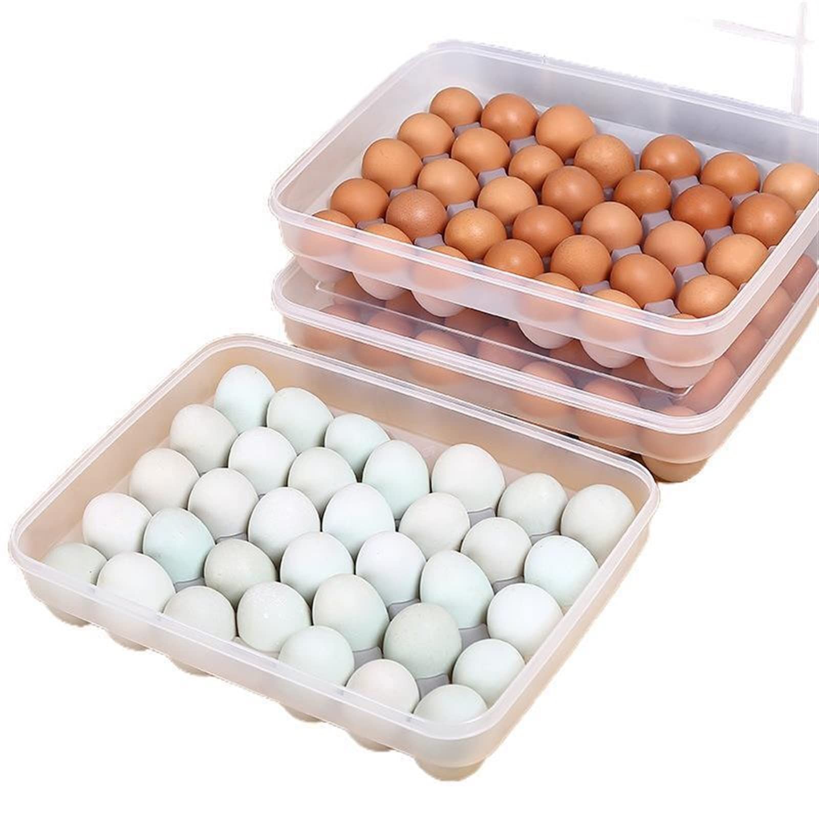 Boîte De Rangement Pour œufs - Lot De 2 - 12 œufs Chacune - PP étanche - Couvercle - Empilable - Pour Frigo, Garde-manger