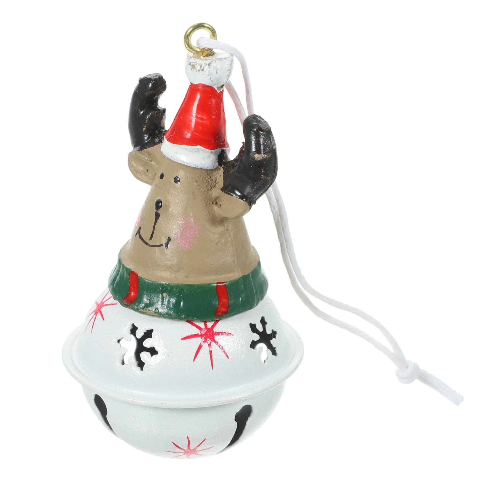 KONTONTY Christmas Deer Hanging Ornament Christmas Bell Decoration for Tree Festive Xmas Bell Decor for Holiday Home Decoration