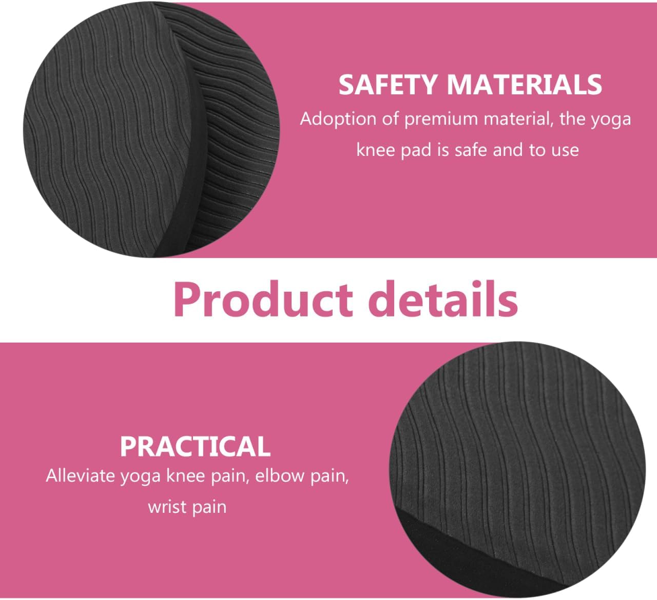 2PCS Thick Eco TPE Yoga Knee Pads, Non-Slip Workout Cushion for Gardening Protection(Black, 17.5x17.5x4cm) - Image 3