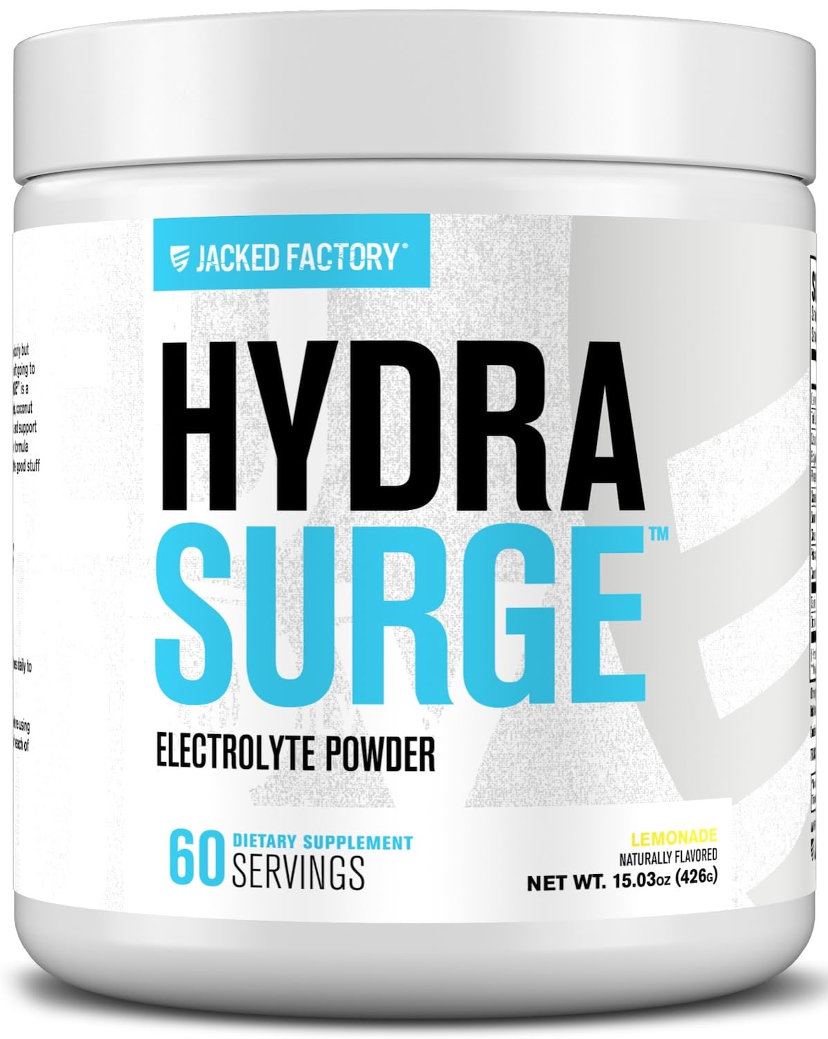 HYDRASURGE Electrolyte Powder - Hydration Supplement w/Key Minerals, Himalayan Sea Salt, Coconut Water - Keto Friendly, Naturally Sweetened - 60 Servings, Refreshing Lemonade