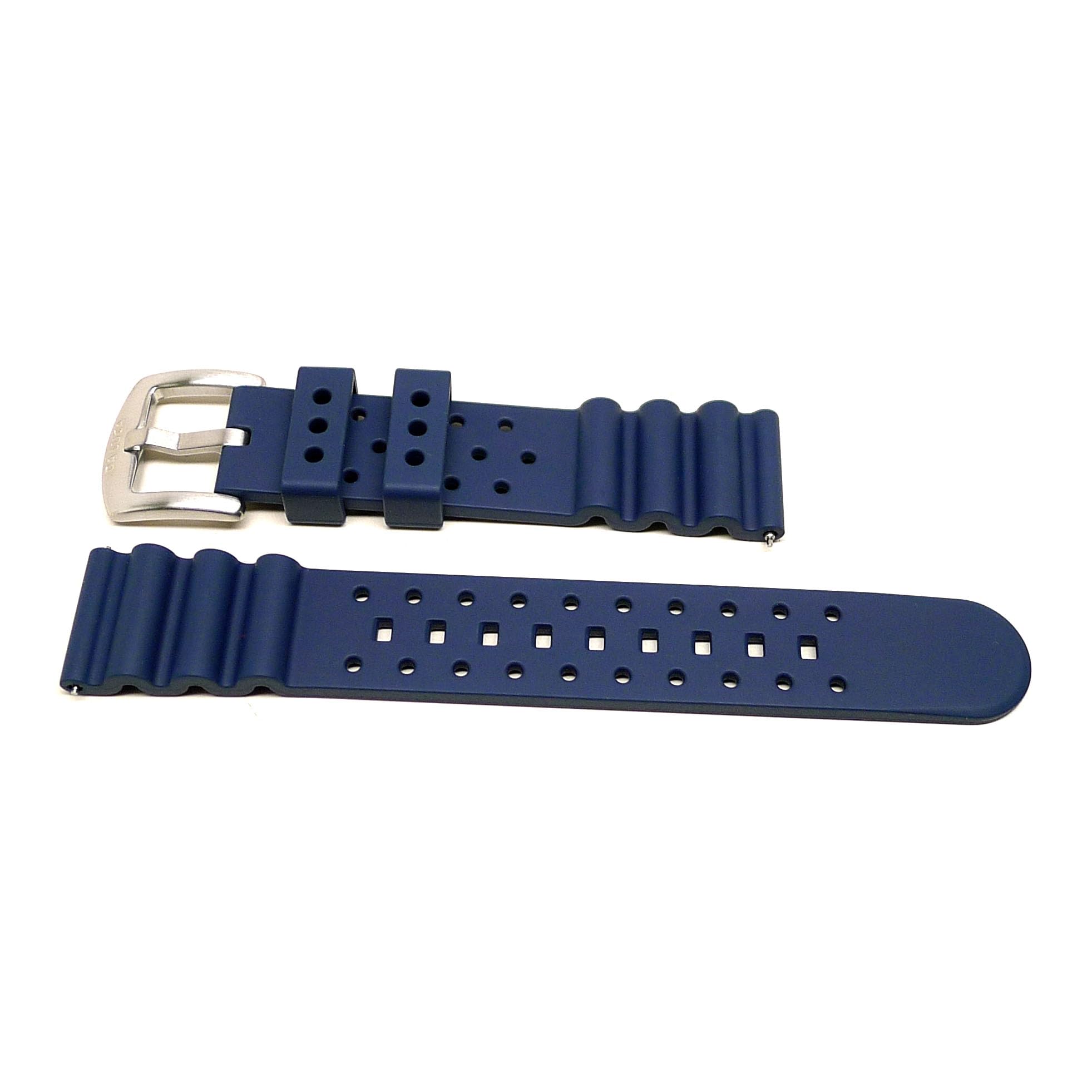Da Luca FKM Rubber Diver Cousteau Watch Strap - Navy : 22mm