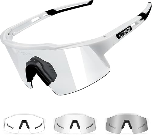 VOZAPOW Polarized Sports Sunglasses for Men Women, Lightweight Running Sunglasses 4 Lenses for Baseball, Cycling, Driving