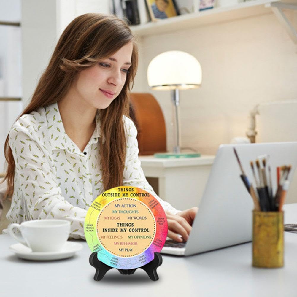 Wooden Feelings Wheel - Double-Sided Emotions Chart With Stand For Therapy, Classroom, Mindfulness & Mental Health 4 thumbnail image