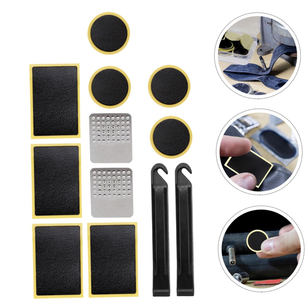 balacoo 2 Sets Bike Tire Repairing Sticker Tire Patch Kit Durable and Easy to Use