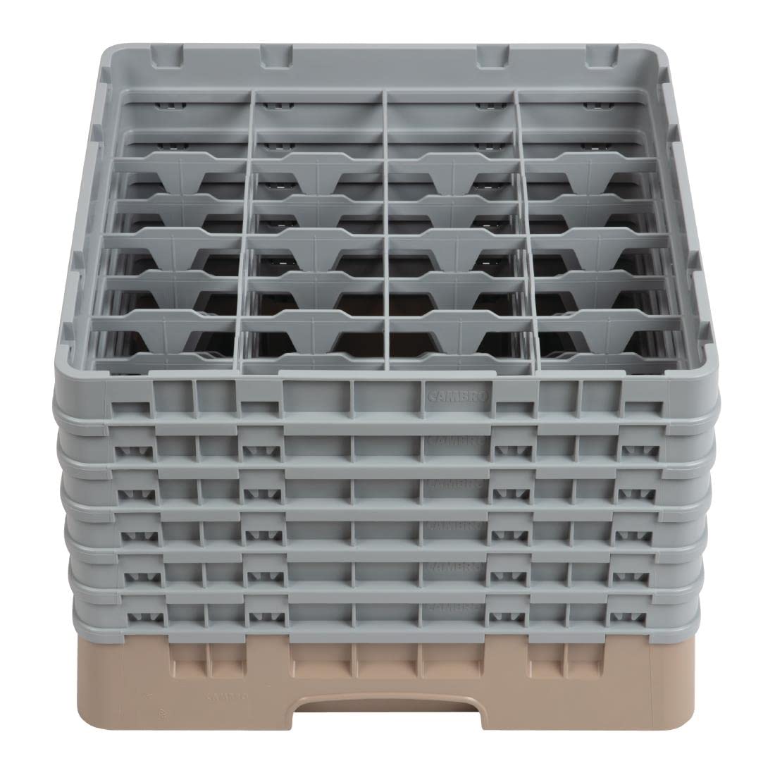 Cambro Cesta para el Lavado y almacenaje de Copas y Vasos de 16 Compartimentos/6 alturas-10,9 cm Ø alt. máx. 29,9 cm, Polipropileno, Beige